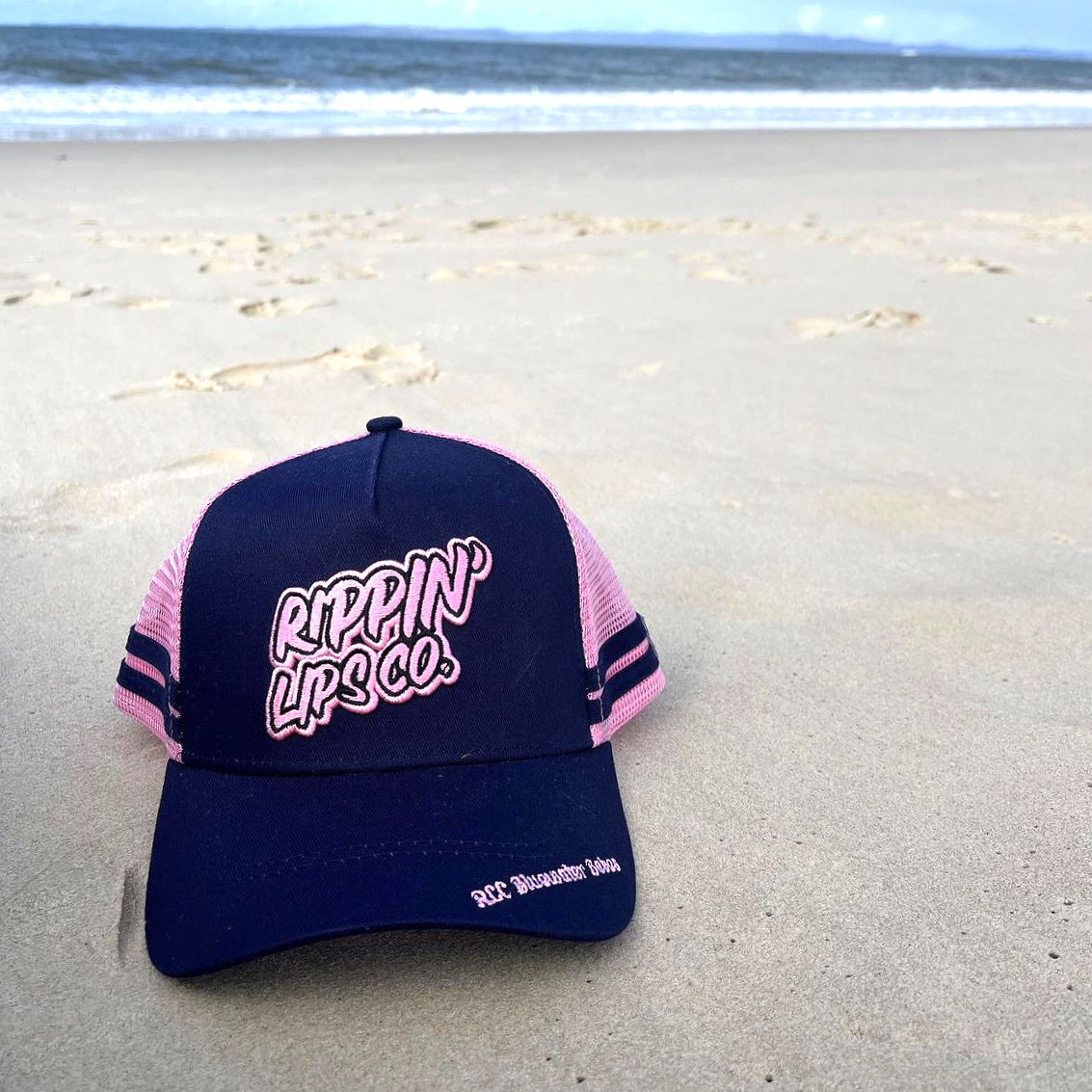 BLUEWATER BABES TRUCKER - NAVY/PINK – Rippin' Lips Co.